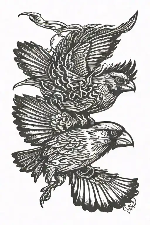 Cardinal Flying With Cowboy Hat