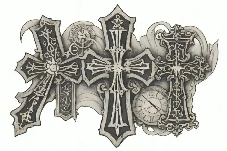 Roman Numerals Representing Important Dates Then 3 Crosses