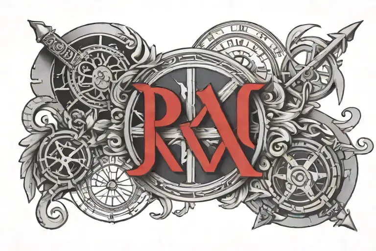 Roman Numerals With Papa In Red