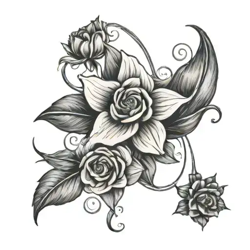 November Birth Flower And Sag Star Sign Intertwined