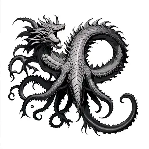 Chimera Battling A Kraken