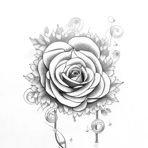 Forest With Roses And Music Notes