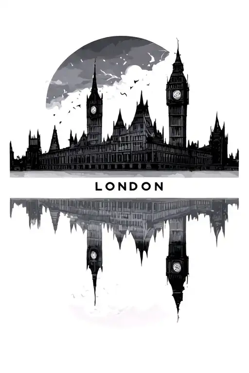 Spooky London Skylines Reflecting