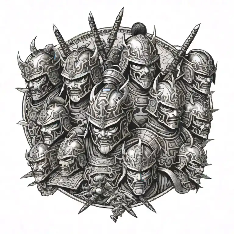 Samurai Warriors With Skulls