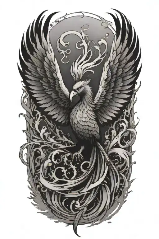 A Phoenix Rising From The Ashes Symbolizing Growth And Overcoming Pain