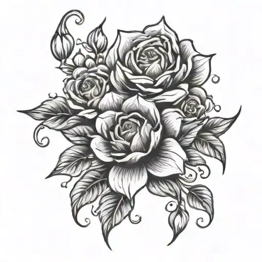 Word Bud With Flowers