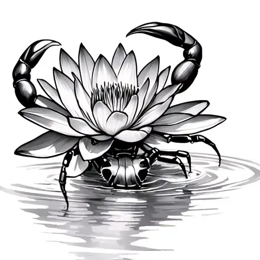 Water Lily And Scorpion