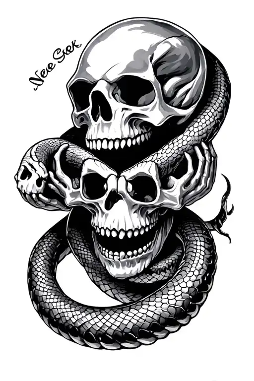 Skulls Serpant Hear No See No Speak No Evil