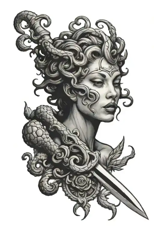 Medusa On A Dagger