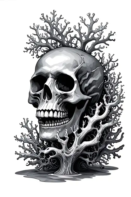 Skull Made From Coral Reef