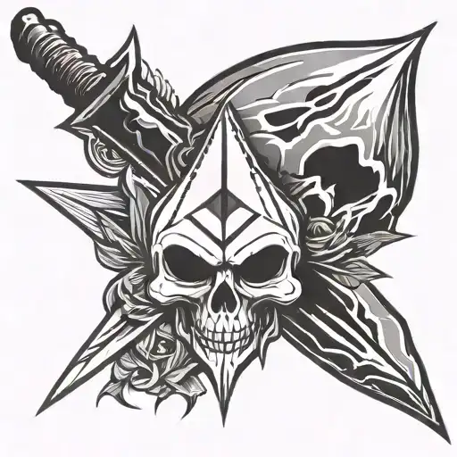 Ethereum Logo With Skull And Knife