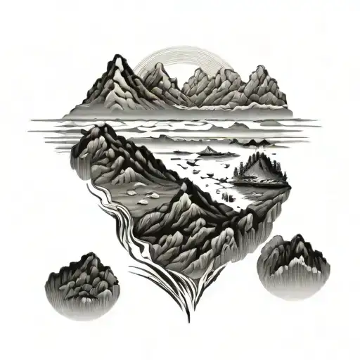 Asian Sky Mountains Panorama