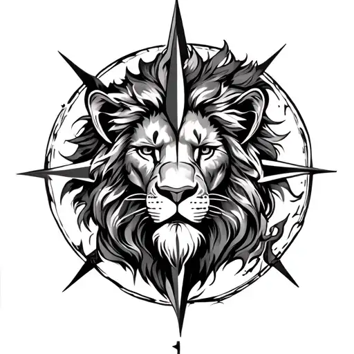Lion And Viking Compass