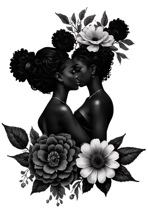 Gemini Twins Represented With Flowers