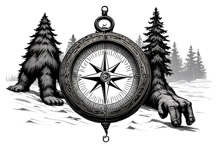 Not All Who Wander Are Lost With Compass And Big Foot