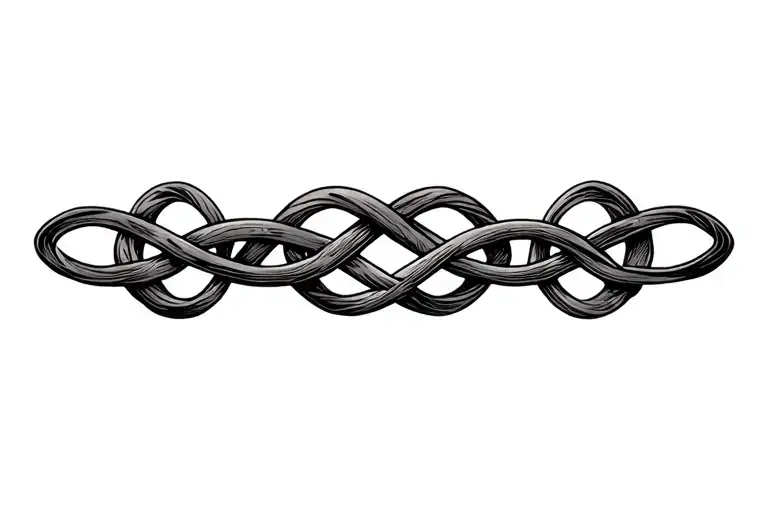 Knot Work Design Inspired Tattoo Incorporating Houglass