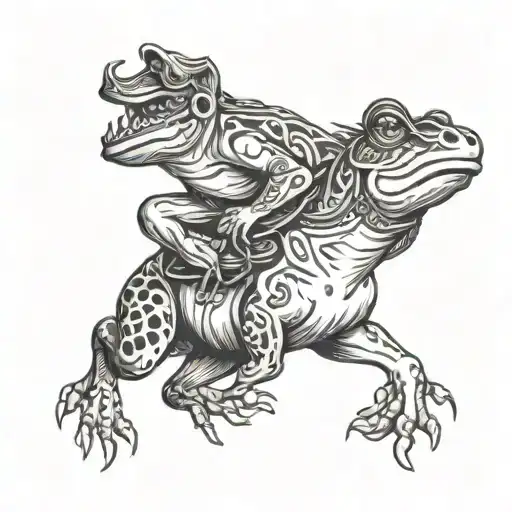 Frog Riding Bucking Horse Galloping