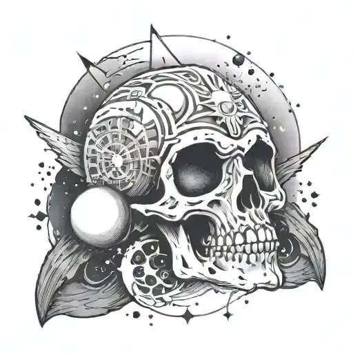 Cosmic Skull Surrounded By Space