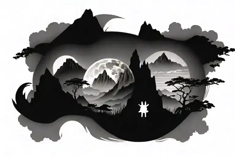 Asian Sky Mountains Across