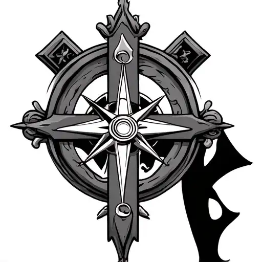 Holy Cross And Compass Surrounded