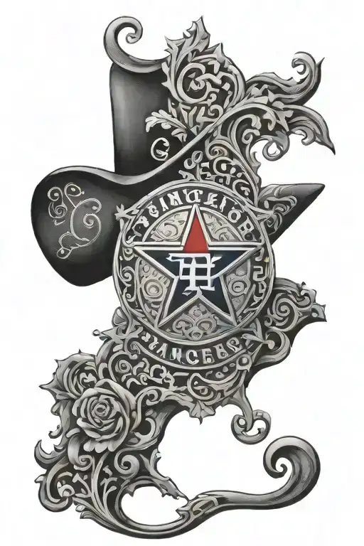 Filigree With Texas Rangers Logo