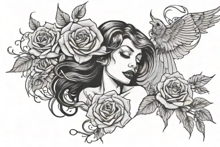 Afi Sing The Sorrow Inspired Design Featuring Rose And Woman Crying