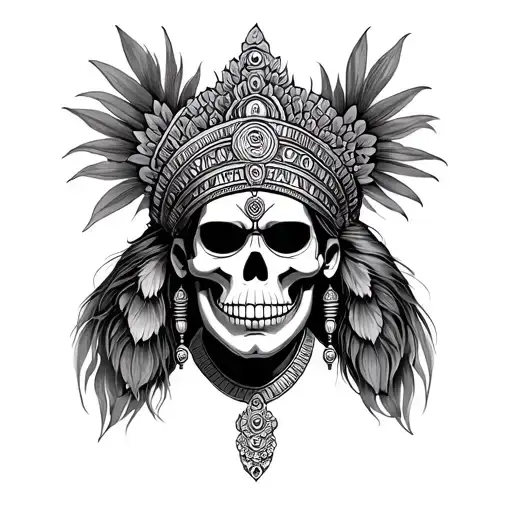 Skull And Kathakali Male Character