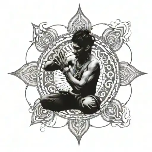 Abhimanyu In Chakravyuh With Chakra In His Hand