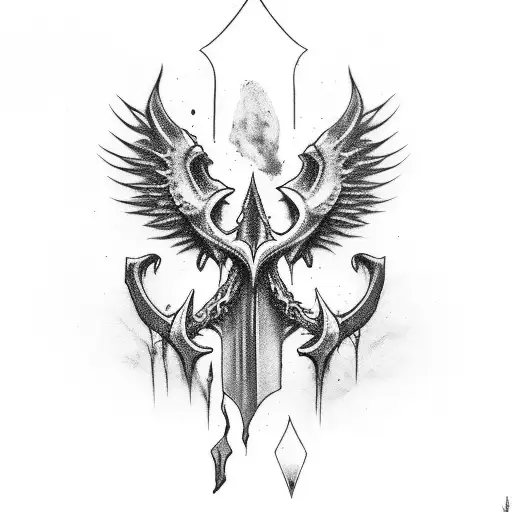 Gothic Straight Dagger On Ribs