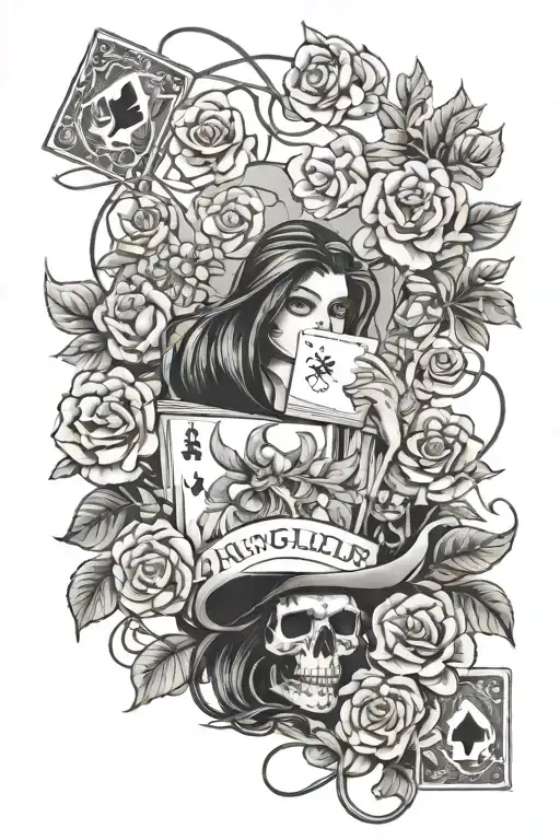 Flowers And Weeds And Cards Tangled Toogether In A Western Theme