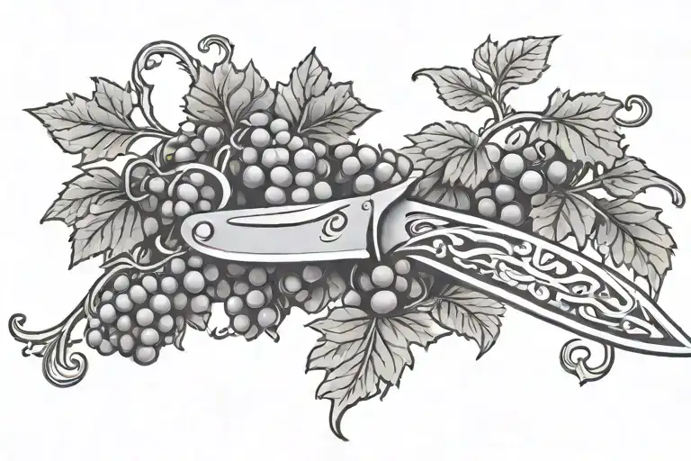 Chef Knife In Grape Vine