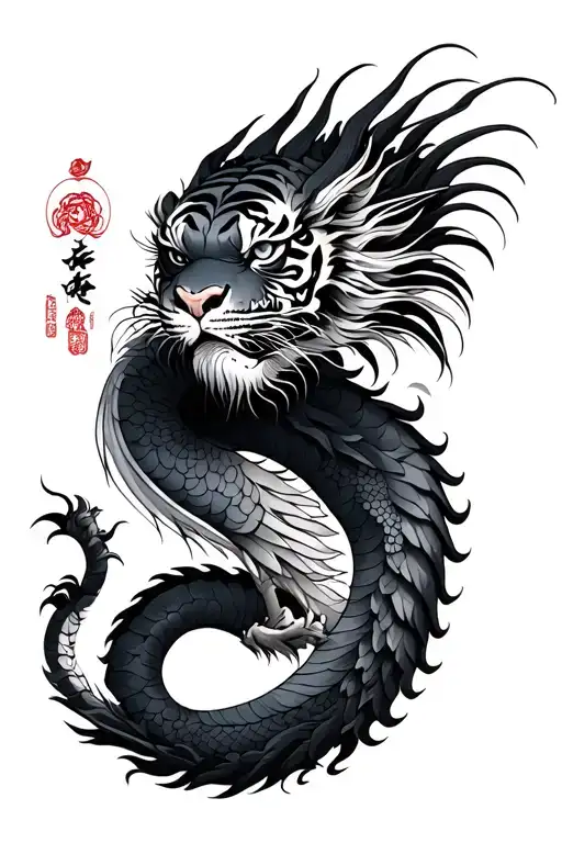 Dragon Crane And Tiger Japanese Traditional Sleeve