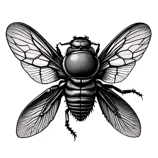 Beautiful Line Drawing Of Cicada With Kcj In Drawing