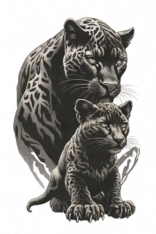 Black Panther And Cub