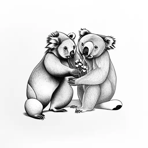 A Bear Or Koala Holding A Poppy