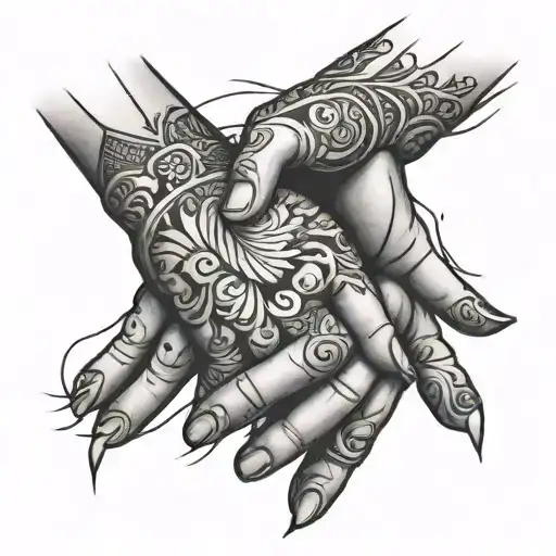Hands Line Tattoo Design Inspired