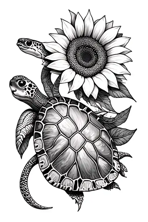 Sunflower Turtle Snake Mandala