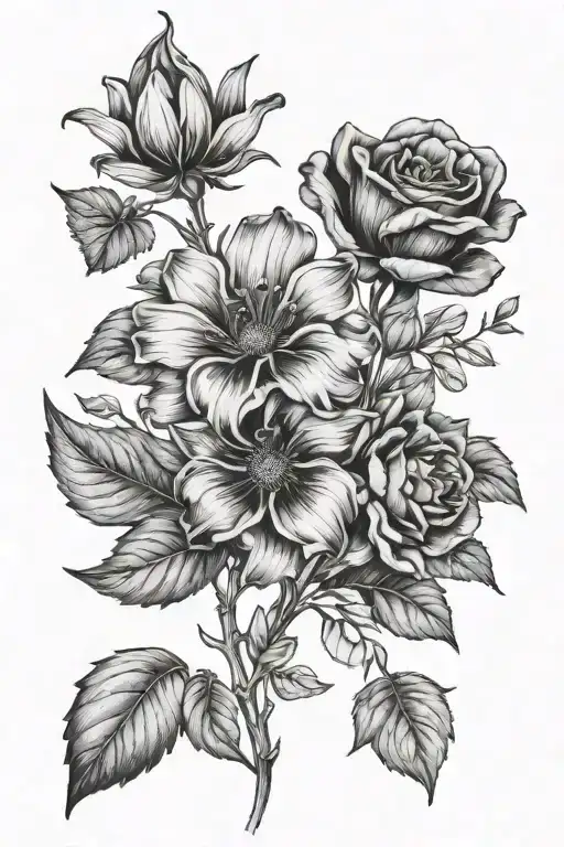 May And December Birth Flowers Intertwined