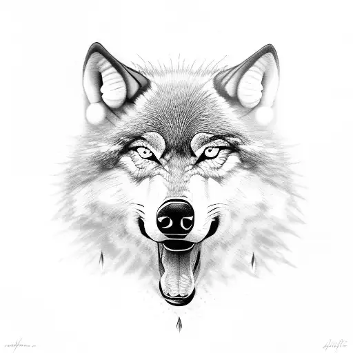 Howling Wolf Under Night Sky In The Jungle