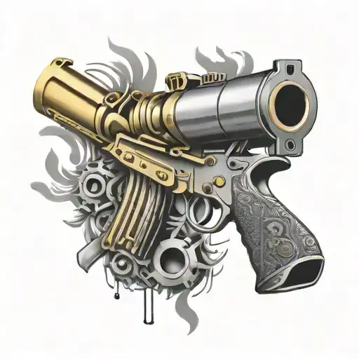 Golden 40 Caliber Gun With Smoke Bullets