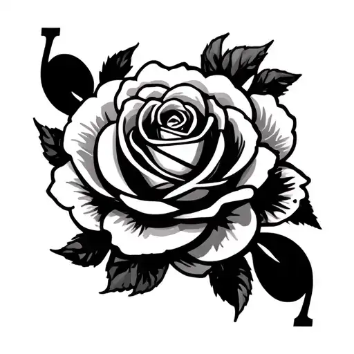 Queen Of Spades Symbol With Rose