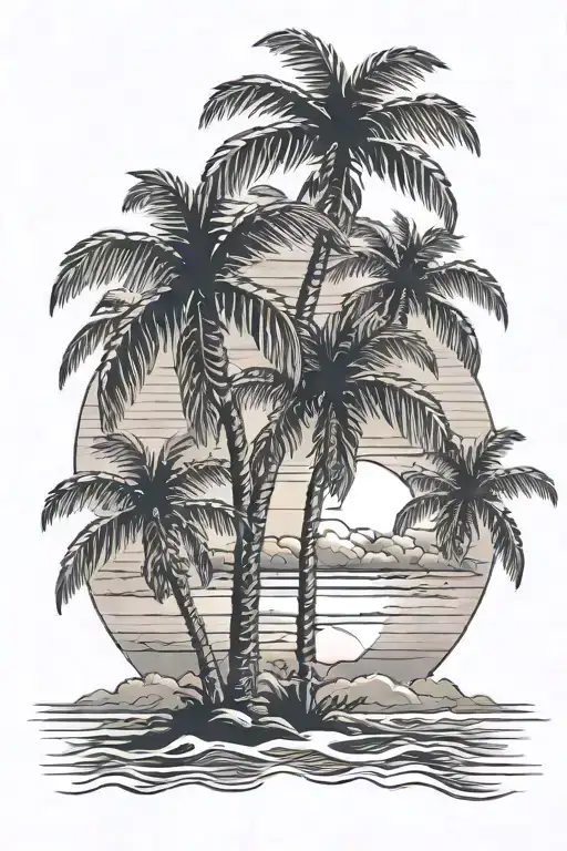 Palm Tree Sunset Sky