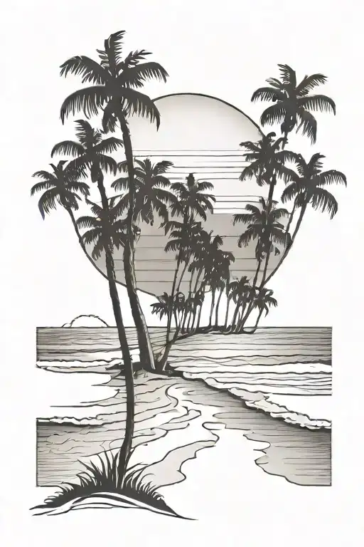 Huntington Beach Sunset With Palm