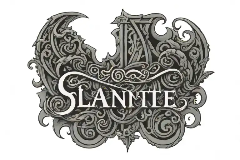The Word 'Slante' With Scottish Gaelic Designs Surrounding