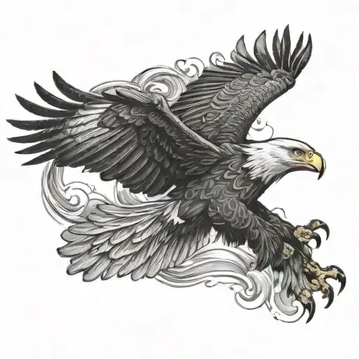 Eagle In Flight View From The Top