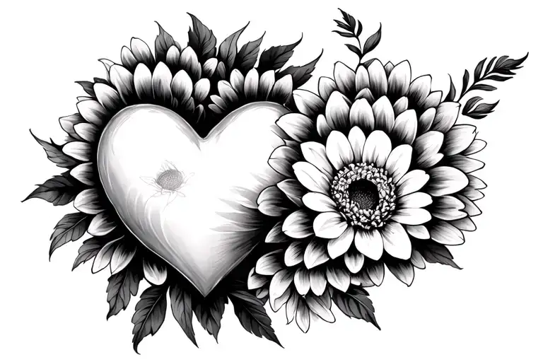 Black Heart And Chrysanthemums