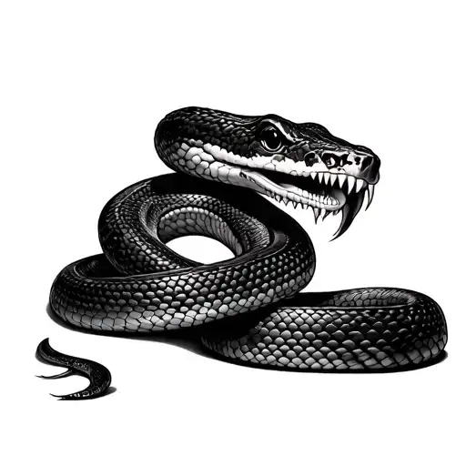 Realistic Snake Thats Biting Into The Throat