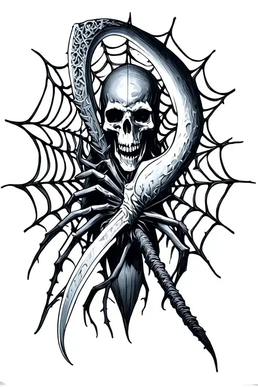 Scythe With Spider Web