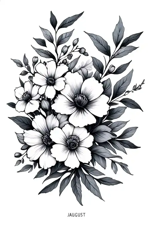 Floral Design Containing The Birth Flowers For January May August And December