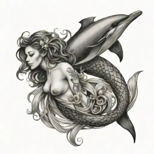 Dolphin With Mermaid